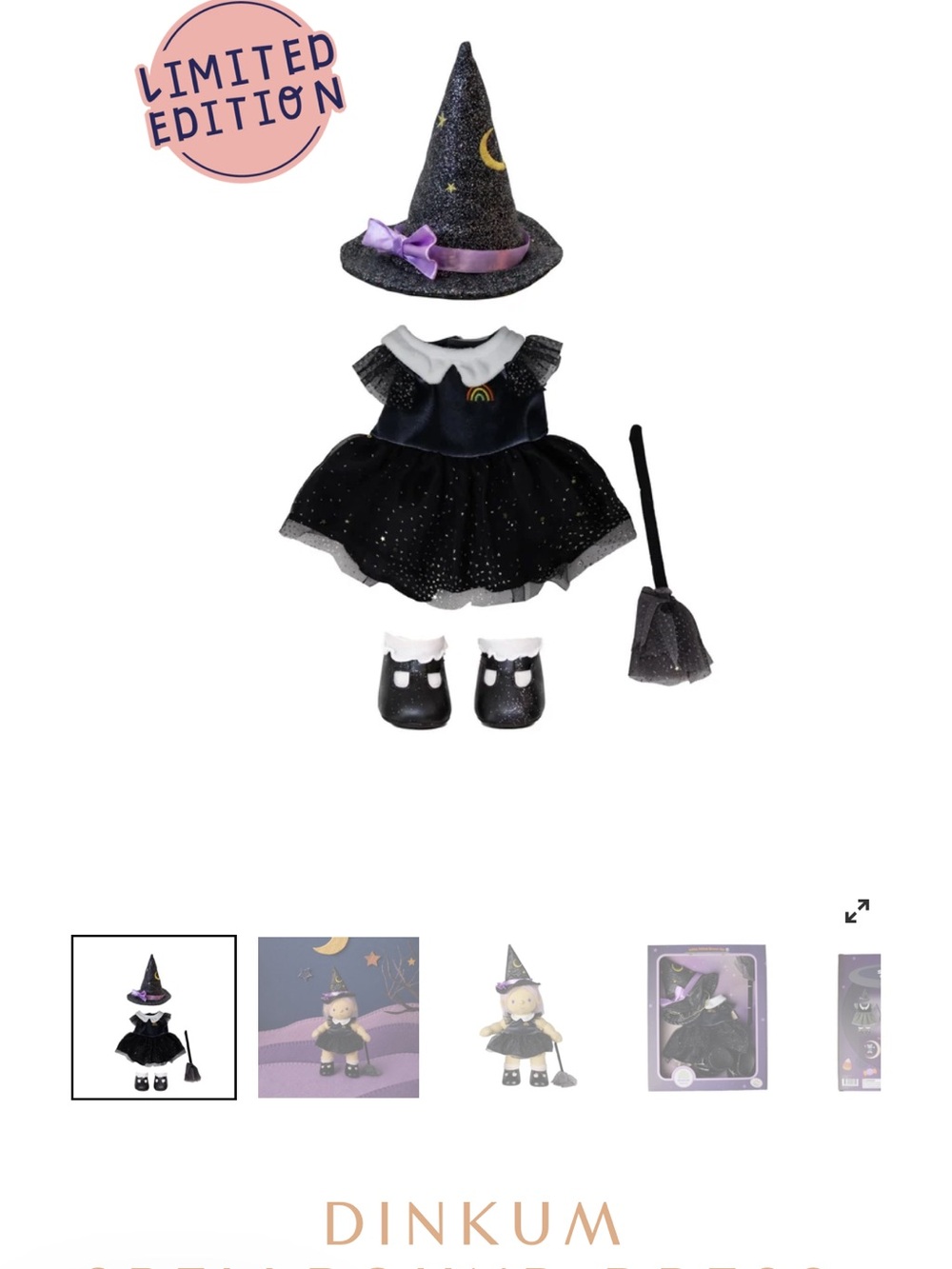 New Dolly Dinkum Spellbound dress,hat, shoes- out of package